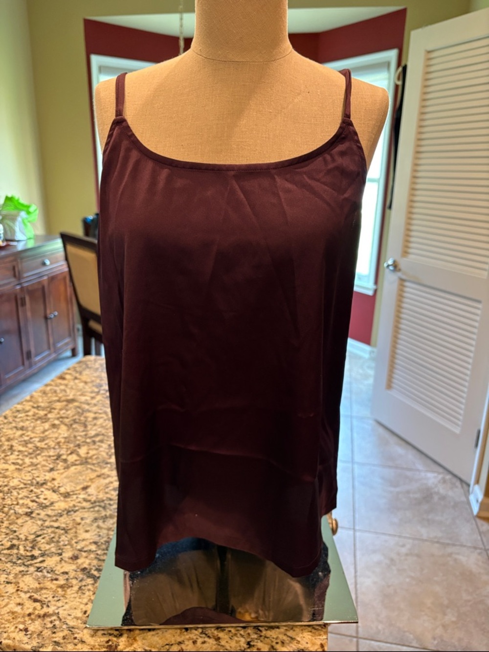 Soma Plum Satin Camisole with Thin Straps